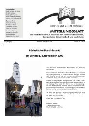 Ausgabe 21 vom 04.11.2009 - Verwaltungsgemeinschaft Höchstädt
