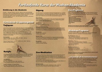 Fortlaufende Kurse der Wushan-Akademie - Qigong-Ausbildung