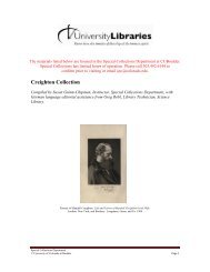 Creighton Collection - University Libraries - University of Colorado at ...