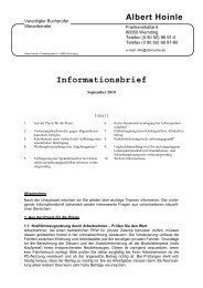 Informationsbrief - Steuerberater Albert Hoinle Wemding