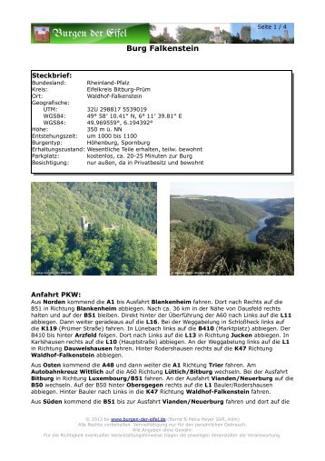 Informationen zur Burg Falkenstein als PDF - Burgen der Eifel