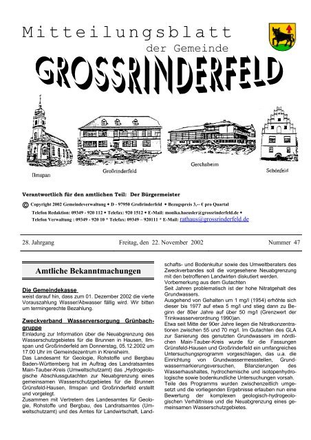 Mitteilungsblatt - Großrinderfeld