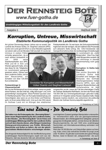 Eine neue Zeitung - Der Rennsteig Bote - NPD Kreisverband Gotha