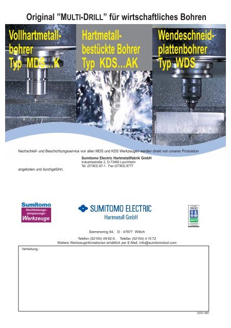 Multi-Drill Bohrer Katalog