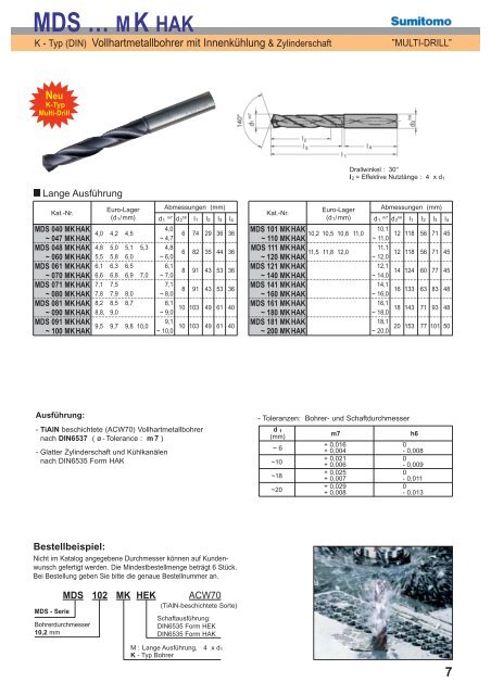 Multi-Drill Bohrer Katalog