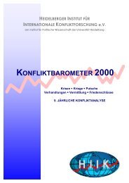 konfliktbarometer 2000 - Heidelberger Institut für Internationale ...