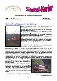 Sinntalkurier Nr. 15 - Eisenbahnfreunde Sinntalbahn