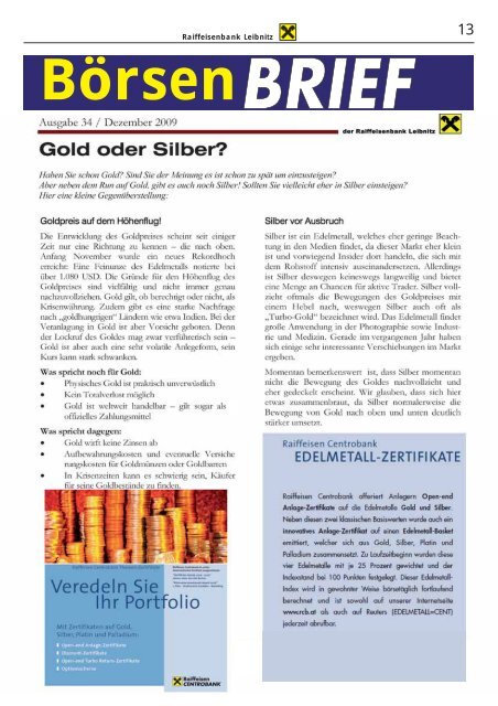 Ausgabe 74 (pdf) - Raiffeisenbank Leibnitz