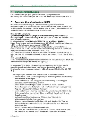 7 Mehrdienstleistungen - wir-BMHS-LEHRERiNNEN FCG Wien