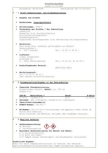 Sicherheitsdatenblatt Isopropanol_70%_Download - Cleaner4you