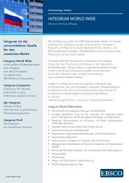 INTEGRUM WORLD WIDE - EBSCO Information Services