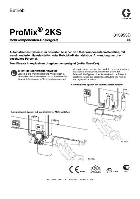 313953D, Operation Manual, for ProMix 2KS Automatic ... - Graco Inc.
