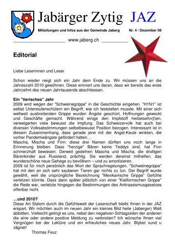 Jabärger Zytig JAZ 4.09 - Gemeinde Jaberg