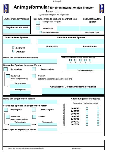 Reglement für Verbandswechsel - European Handball Federation