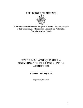 9 Free Magazines From Burundi News Fr Etude Diagnostique Sur La Gouvernance Burundi News