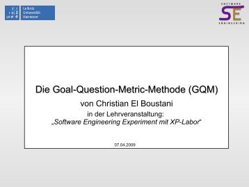 Die Goal-Question-Metric-Methode (GQM) - Das Fachgebiet ...