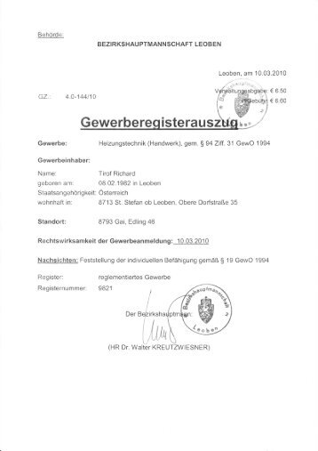 GEWERBESCHEIN KOSTENLOS DOWNLOADEN