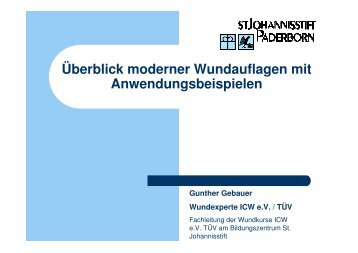 Überblick moderner Wundauflagen RegionaltreffenICW Nov2009