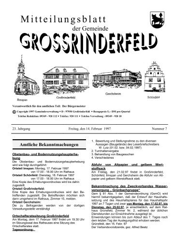 Mitteilungsblatt - Großrinderfeld