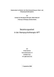 Beziehungsarbeit in der Atempsychotherapie APT - Institut für Atem