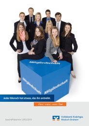 Geschäftsbericht 2012 - Volksbank Kraichgau Wiesloch-Sinsheim eG