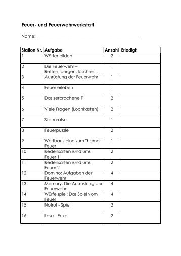 Feuer- und Feuerwehrwerkstatt