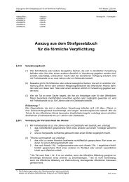 Auszug aus dem Strafgesetzbuch für die förmliche Verpflichtung