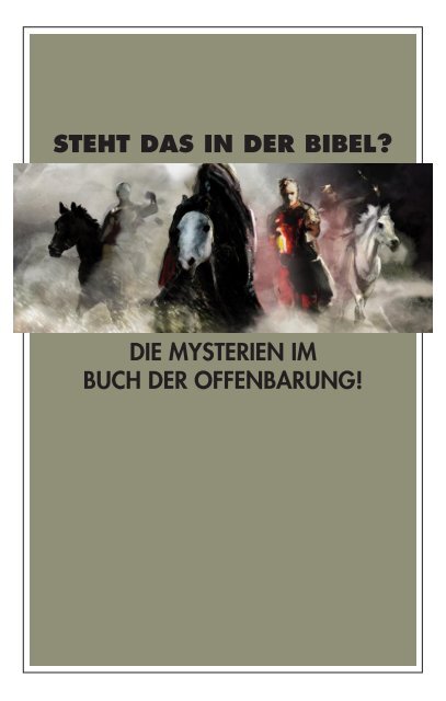 Die Mysterien Im Buch Der Offenbarung Auf Posten Stehen