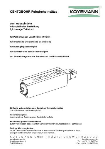 CENTOBOHR Feindreheinsätze