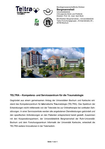 Bergmannsheil TELTRA – Kompetenz- und Servicezentrum für die ...
