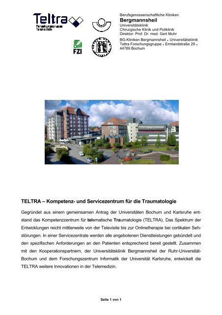 Bergmannsheil TELTRA – Kompetenz- und Servicezentrum für die ...