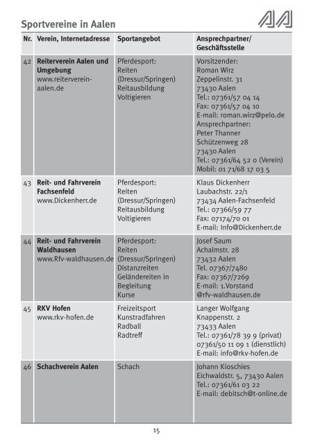 Broschüre "Sport in Aalen" (pdf, 812 KB) - Stadt Aalen