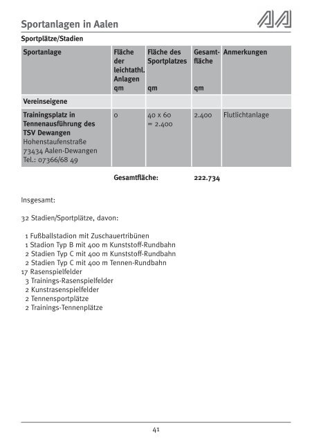 Broschüre "Sport in Aalen" (pdf, 812 KB) - Stadt Aalen