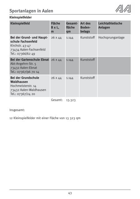 Broschüre "Sport in Aalen" (pdf, 812 KB) - Stadt Aalen