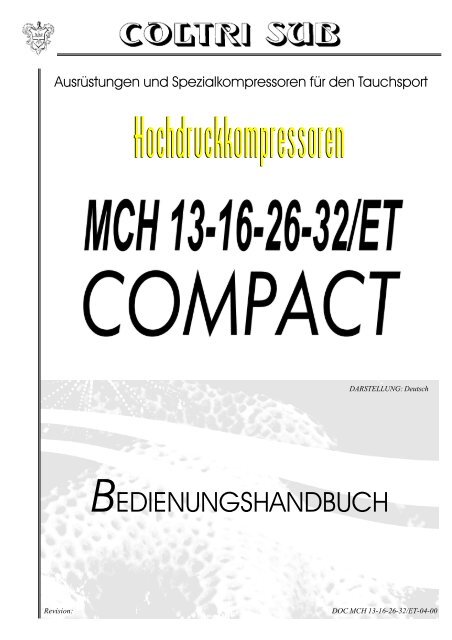 BEDIENUNGSHANDBUCH - Coltri Americas