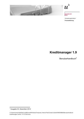 Handbuch (pdf, 3.4 MB) - Finanzabteilung - Universität Bern