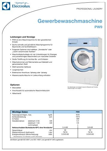 Download Electrolux Professional PW 9 Waschautomat