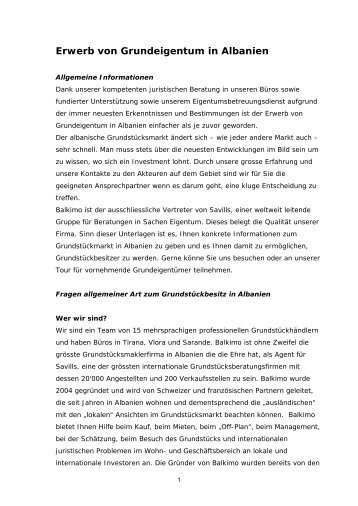 Immobilienhandel (PDF) - Wirtschaftsagentur Schweiz-Albanien
