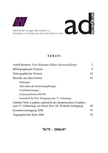 ad marginem Nr. 78/79 - Humanwissenschaftliche Fakultät ...