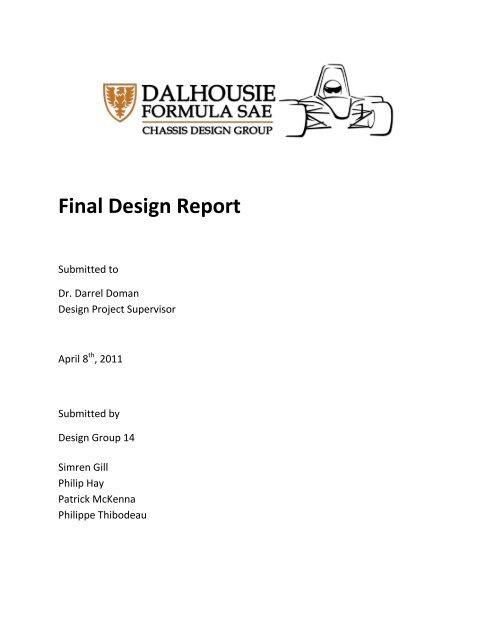 Final Design Report - Dalhousie University