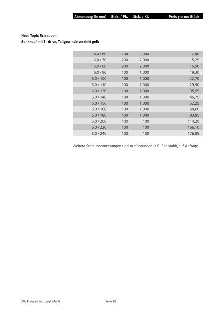 Holzverbinder â Preisliste 2007/08 - Beinbrech