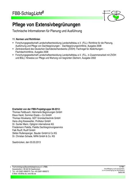 SchlagLicht 8 als PDF - Fachvereinigung Bauwerksbegrünung eV