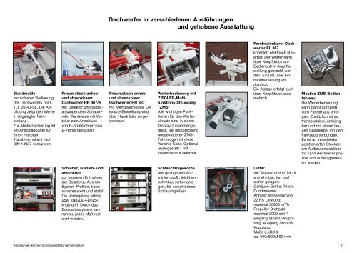 Tanklöschfahrzeuge nach Norm Technische Ausstattung