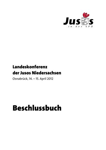 Beschlussbuch Juso-Landeskonferenz 2012 - Jusos Niedersachsen