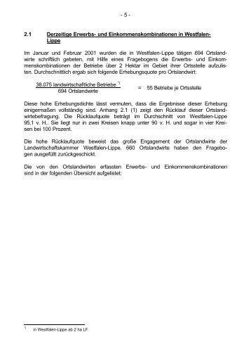 2.1 Derzeitige Erwerbs - Landwirtschaftskammer Nordrhein-Westfalen