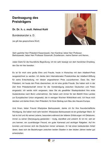 Vollständige Rede von Dr. Helmut Kohl (pdf) - Adalbert-Stiftung ...