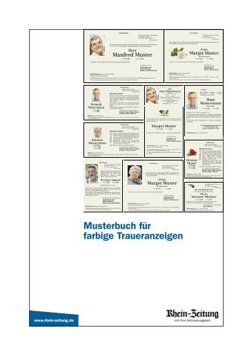 Musterbuch für farbige Traueranzeigen