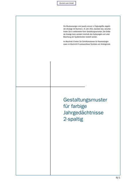 Musterbuch für farbige Traueranzeigen