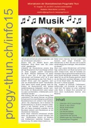Nr 15 / Juni 2010 / Musik - OS Progymatte Thun