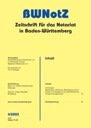 BWNotZ 4/2003 - Württembergischer Notarverein e.V.